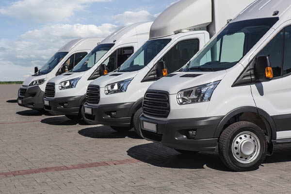 image of a fleet of vehicles that use mobile on-site direct fueling services