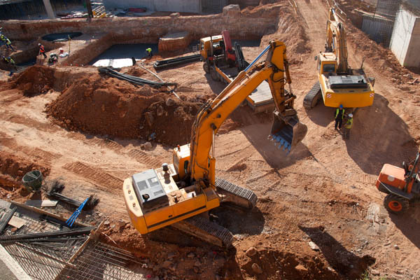 image of a construction site and machinery
