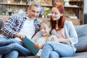 family feeling comfortable during winter due to propane heat