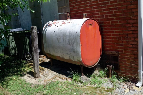 image of an outdated heating oil tank