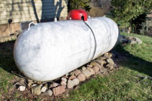 propane tank on side of house