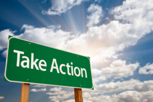 image of a take action sign depicting how to improve indoor air quality at home