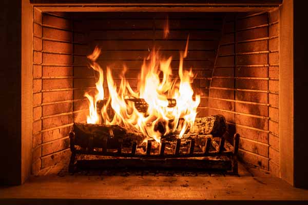 image of a fireplace depicting fireplace vs furnace efficiency