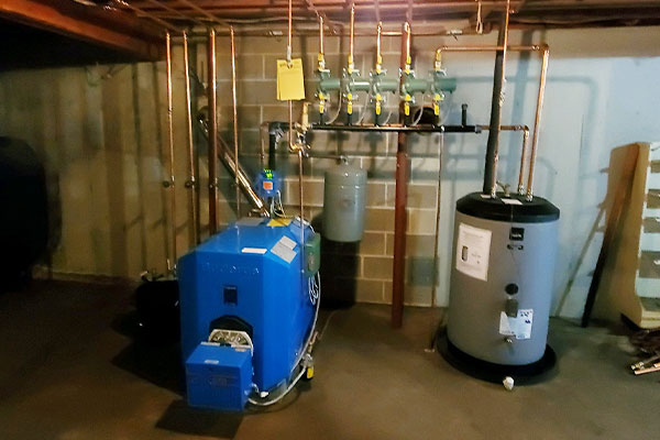image of a buderus oil boiler and water heater