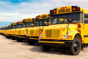 image of school buses depicting bulk fuel delivery