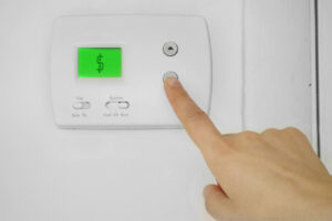 image of a thermostat depicting setback thermostat and energy savings