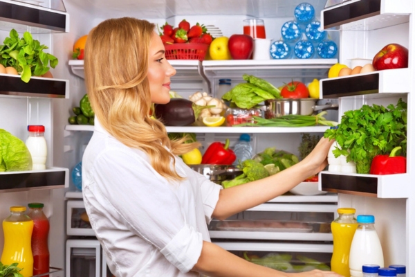 Well-stocked fridge with food kept fresh by whole-house generator