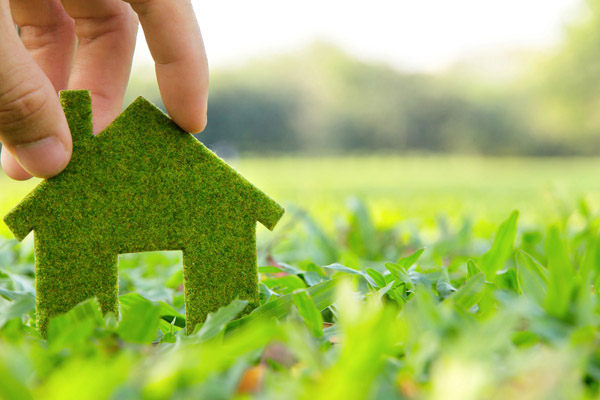 green house in grass depicting eco-friendly heating oil